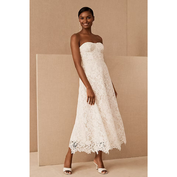 Sachin & Babi Women's Tate Midi Formal Wedding Lace Gown NWT Ivory SZ 8 - Picture 1 of 5